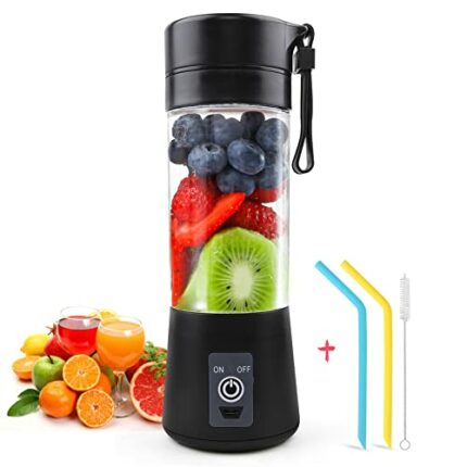 Portable Blender Mini Smoothie Blender: Small Single Serve Travel Fruit Juicer Mixer Cup with USB Rechargeable Small Electric Safety Individual B