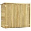LUKEO Garden Shed Outdoor House with 3 Shelves for Tools and Lawn Mower Storage Space Impregnated Pinewood,135x60x123cm