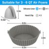 2 Pack Silicone Air Fryer Liner + 2PCS Heat Protective Gloves, 8-inch Air Fryer Liners Reusable Air Fryer Silicone Pot Basket for Ninja Dual Towe