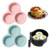 2Pcs Silicone Air Fryer Egg Pan,Air fryer egg mould,Non Stick air fryer muffin tray,air fryer silicone baking pan Cupcake Pan Pancake Mold,3Cavit