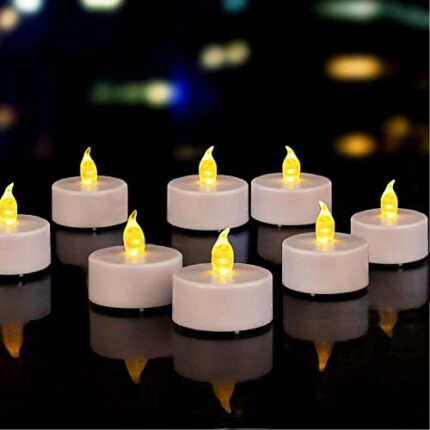 Tappovaly Battery Operated Flameless LED Tea Lights Candles 100 Hours Realistic Flickering Bulb Battery Operated Tea Lights Seasonal for Hallowee