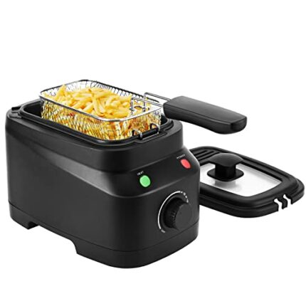 Mini Deep Fat Fryer 1.5L Deep Fryer Deep Fat Fryers for Home Use Easy Clean