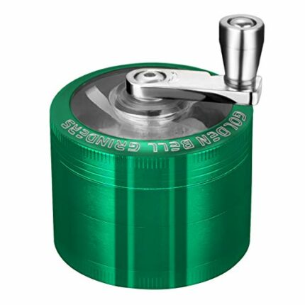Golden Bell Grinder 2 inch Hand Cranked Spice Grinder 4 Layers Zinc Alloy Grinder - Green