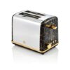 Swan Tribeca, 4 Slice Toaster, Multiple Functions & Browning Control, Glamour 20s Art Dec Design, White & Rose Gold, ST42020WHTN.