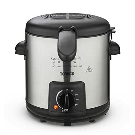 Tower T17069 Kitchen 0.9L Deep Fat Fryer, 840W, Stainless Steel
