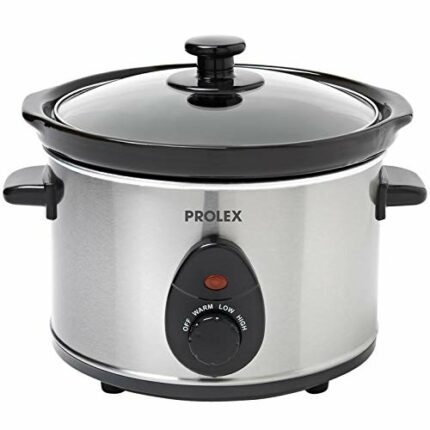 Prolex Slow Cooker 2.5L Removable Ceramic Pot, Stainless Steel