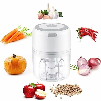Electric Food Chopper, 250ML Mini Wireless Portable Meat Grinder, USB Charging Garlic Chopper, Easy to Clean, Food Processor for Chili/Onions/Veg