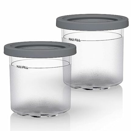 Replacement Tubs & Lids for Ninja CREAMi Ice Cream Maker - Extra Pint Containers Jars Compatible with Ninja Creami NC300UK NC301 NC299AMZ CN301CO