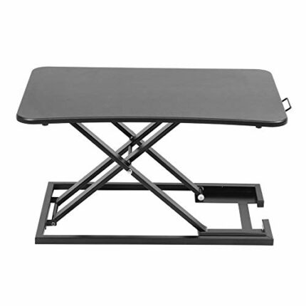 WJIN Desk Adjustable,X-Shape Height Adjustable Standing Desk Table with Gas Spring Handle for Home Office Black