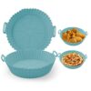 2pcs Air Fryer Basket Silicone, Silicone Air Fryer Liners, Silicone Pot Silicone Pans, Silicone Pot Square Liner Reusable for 3-5 Quart Air Fryer