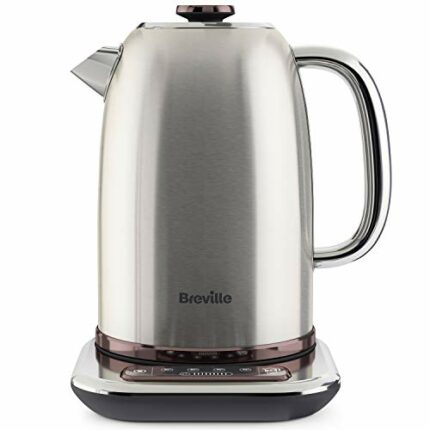Breville Temperature Select Electric Kettle | 1.7 L | 3kW Fast Boil | Smart Digital Controls | Brushed Nickel (Silver/Grey), [VKT159]