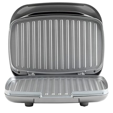Progress EK4366PL Lunar Health Grill - Panini Press with Non-Stick Cooking Plates, Electric Grill with Removable Drip Tray, Automatic Temperature