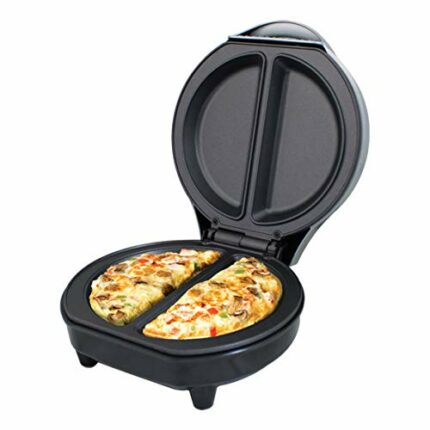 Dual Omelette Maker Electric - Easy Clean Non-Stick Cooking Plate - Makes Healthy Omelettes, Scrambled & Fried Eggs - Featuring Ready Indicator L