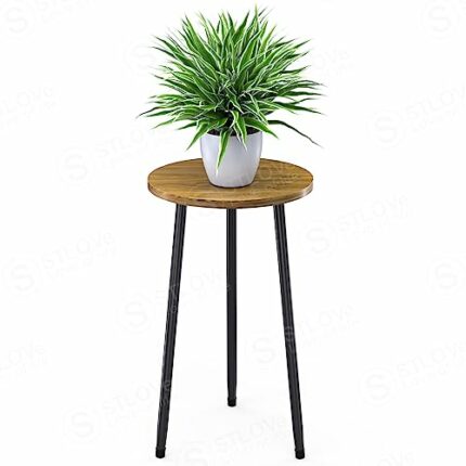 STLOVe® Plant Stand Indoor, Side Table Plant Holder for Flower Pot, Modern Plant Decor Stand, Mid Century Wood Plant Table, Small Round Table Tal