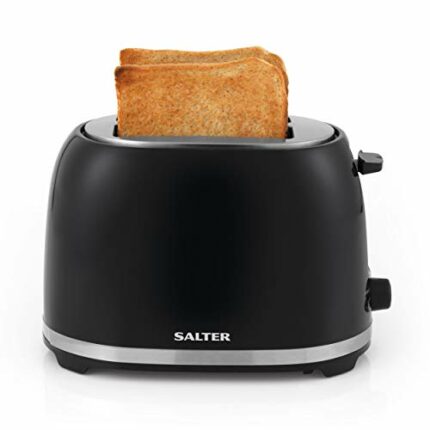 Salter EK2937 Deco Toaster – 2-Slice Electric Toaster, 7 Variable Browning Levels, Auto-Centring Bread Function, Anti-Jam & Anti-Slip, Defrost/Re