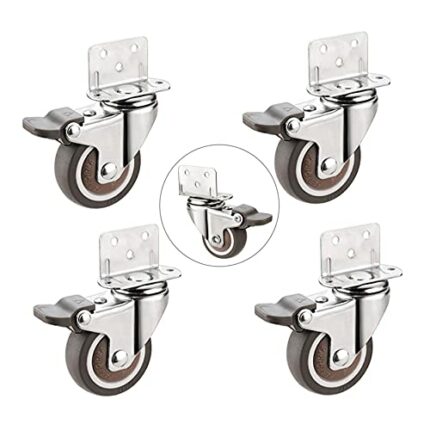 SKOAJAS Plate Casters Heavy-Duty Casters,Swivel Casters,4X Furniture Casters,25/32/38/50Mm,Metal Casters