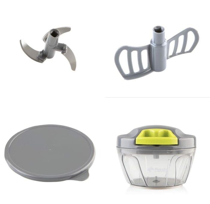 PIRANHA Pull & Chop Mini Food Processor, Multi-Function Manual Food Processors & Hand Chopper/Mixer/Blender (4OOml)