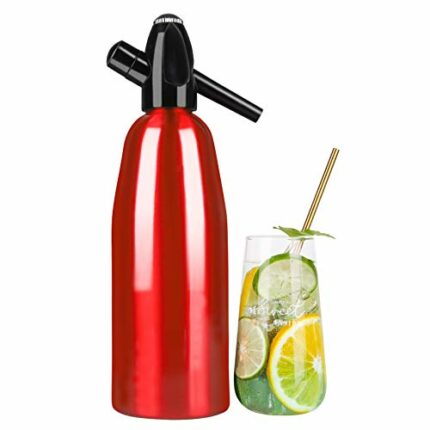 LANGSHI Soda Syphon Retro, Aluminum 1L Soda Siphon Portable Seltzer Water Maker Carbonated Soda Water Siphon Home Soda Syphon Bottle Kit