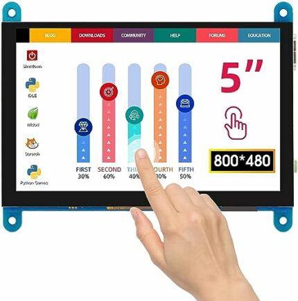 ELECROW For Raspberry Pi Screen, Touch Screen Monitor 5 Inch 800x480 Small Monitor Compatible with Raspberry Pi 4 3B+ 3B 2B BB Black Banana Pi Wi