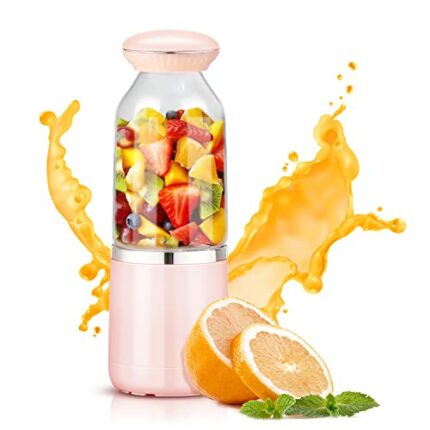 Portable Blender Bottle, Personal Mixer Fruit Rechargeable with USB Charging, Mini Blender for Smoothie, Fresh Juice Blender, Milk Shakes 500ml,P