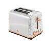 Swan Tribeca, 4 Slice Toaster, Multiple Functions & Browning Control, Glamour 20s Art Dec Design, White & Rose Gold, ST42020WHTN.