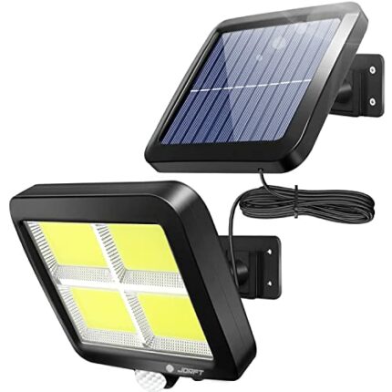 Jorft Solar Wall Lights, COB Motion Sensor Outdoor Security Lights 3 Lighting Modes Dimmable Solar Powered Waterproof Lamp with 16.5ft Cable for