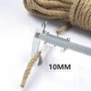 10mm Thick Rope 32 Feet Heavy Duty Strong Hessian Jute Twine String Natural Brown Garden Sisal Rope for Decoration Garden Crafts Hemp Shibari Rop