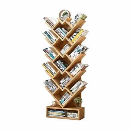 VERAMY Tree Bookshelf Floor Standing Bookcase Storage Rack Tall Bookshelf Multi-Layer Shelves Large Capacity Bookshelf Organizer Shelves For Livi