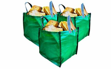 A&A SUPPLIES UK - 3 x Garden Waste Bags - 90 Litre - Sacks - With Bottom Handles - 45x45x45cm - Heavy Duty Garden Recyclable for Grass Leaves Sto