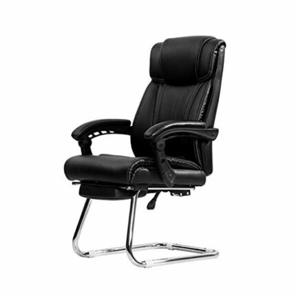 Ygqbgy Executive Office Chair PU Leather Ergonomic Computer Chair High Back Home Office Swivel Desk Chairs with Headrest and Lumber Support, Blac