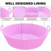 ZHONYEE 2 Pack Round Air Fryer Silicone Liners, Reusable Heat-Resistant and Food Safe Air Fryer Accessories, Easy Cleaning, Top 7.8 Inch Bottom 6