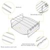 2 Pack Air Fryer Rack, Double Layer Rack Air Fryer Accessories with 4 Barbecue Skewers and Brush, Stainless Steel Grilling Rack Fit for Ninja Dua
