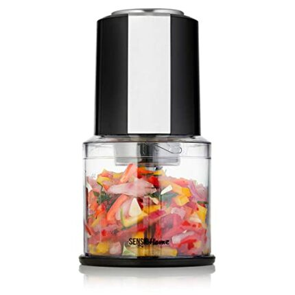 Sensio Home Mini Food Chopper/Small Food Processor – Electric Dicer, Onion and Other Vegetables - 600ml Blender Bowl and Quad Durable Stainless-S