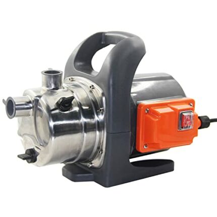 VEATON 800W Portable Garden Booster Pump, 3200 L/H Stainless Steel Shallow Well Jet Pump, Max Water Lift 44m, 4.4 bar, Self-Priming Pump Transfer