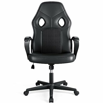 BASETBL Gaming Chair, Executive Chair, Swivel Chair, Office Chair, Ergonomic Height Adjustment and Rocker Function, Fixed Armrest, Back-friendly,