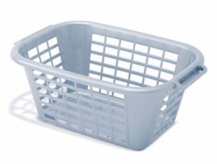 Addis Eco 100% Recycled Plastic Large Rectangular Laundry Washing Basket, 40 litre, Light Grey 518380