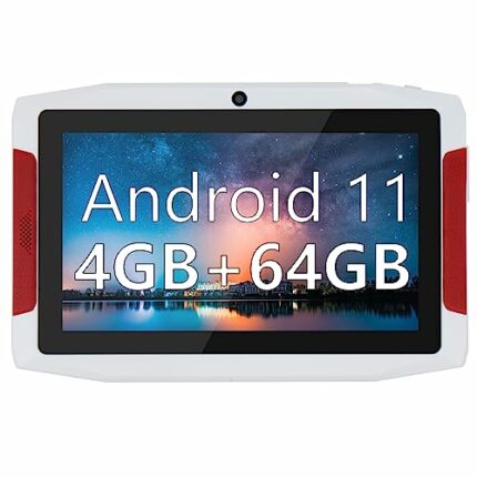 Haipky 7 Inch Google Android 11.0 Tablet PC, 4GB RAM+64GB ROM, Quad Core, Dual Cameras, 1024x600 HD Screen, 3500mah Battery, WiFi, Bluetooth, GMS