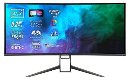Acer Predator X38P 38 inch UWQXGA Curved Gaming Monitor (IPS Panel, G-Sync, 175Hz, 1ms, HDR 400, DP, HDMI, USB Hub, Height Adjustable, Black)