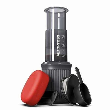 Aeropress Go Portable Travel Coffee Press Kit, 1-3 Cups in a Minute, Coffee, Espresso, & Cold Brew Maker, Manual Coffee Making Machine for Travel