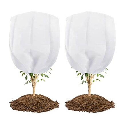 Abimars Garden Fleece Bags for Plants large, 2 Pack 1.5 x 1.5m 80gsm Horticultural Fleece for Plants, Plant Fleece Frost Protection Jackets, Non-