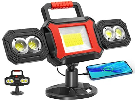 SYLSTAR Rechargeable Work Light, 25W 2700LM COB LED Magnetic Work Light with USB Power Bank Function, Rotatable Portable Waterproof Flood Light f