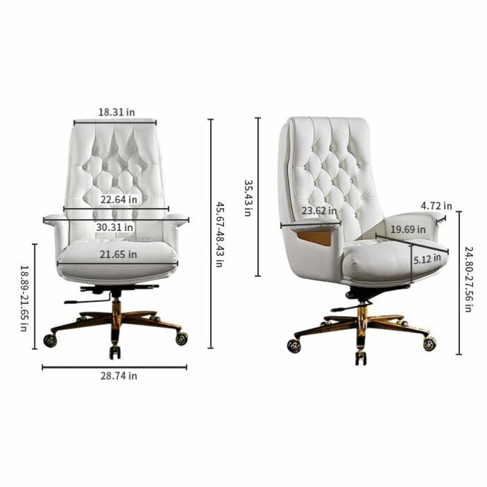 DINGZZ Commercial Furniture Leather Office Chair Roller Computer Chair Base (Color : Argento, Size : Light Grey)