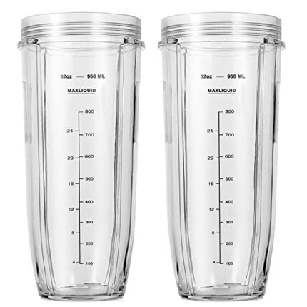 Yur1help 950 ml Juicer Cup Replacement Parts Compatible with Nutri Ninja Auto-iQ Mixer, Cups Accessories for BL450, BL480, BL481, BL642, BL682 an