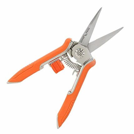 FLORA GUARD Micro-Tip Pruning Snip, 6.5 Inch Secateurs with Soft-Touch Handle, Pruning Shears, Stainless Steel (Orange)