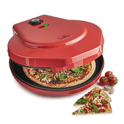 MisterChef Electric Pizza Maker 1400W, Indoor Portable Pizza Oven, Crepe, Pancake and Omelette Maker, 12 Inch / 30cm, Energy Efficient, Free Reci