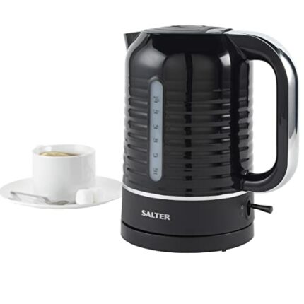 Salter EK5572BLK Oscuro Kettle - 1.7 Litre Capacity 360° Swivel Base, Boil Dry Sensor, Auto Shut Off, Limescale Filter, LED Illumination, Colour
