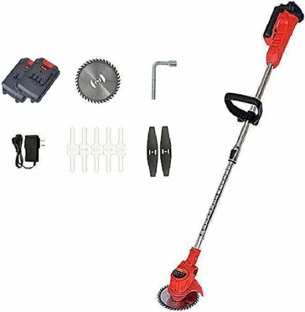 ELzEy Cordless Lawn Mower, Adjustable Length Home Handheld Trimmer 3 Styles Blade 42V Battery Rechargeable Weeder For Garden Trimming Weed Cuttin