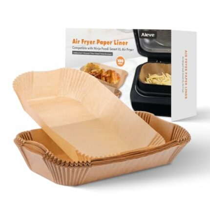 Aieve Air Fryer Liners for Ninja Foodi Max Health Grill, 100Pcs Non-Stick Air Fryer Accessories Paper Liners Compatible with Ninja AG551UK/ FG551
