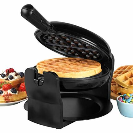 Progress EK4376P Rotating Waffle Iron - Non-Stick Easy Clean Plates, Electric Belgian Waffle Machine, American Waffle Maker, Ready In 15-25 Minut