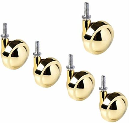 GTYT 5pcs Furniture Casters For Carpet, Alloy 2.5 Inches Swivel Castor Wheel, With Threaded Stem, Metal Casters